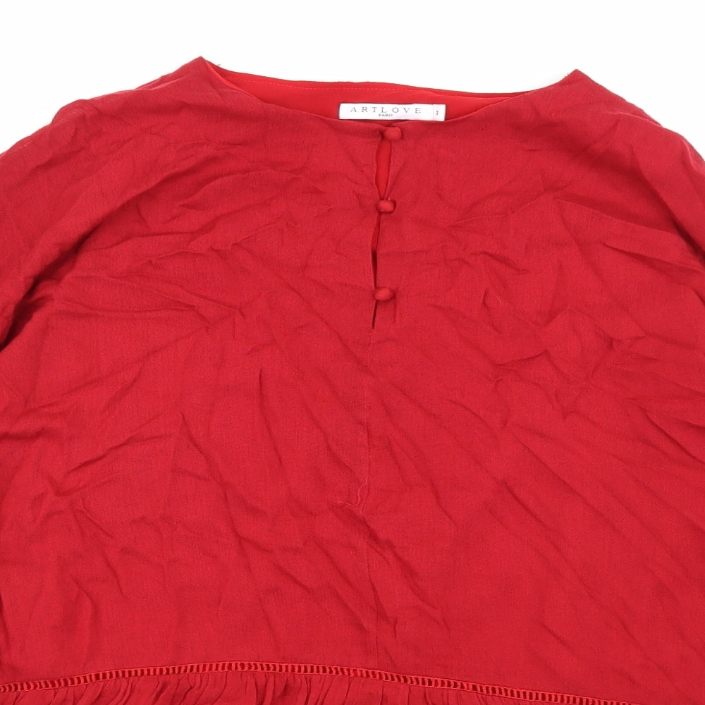ARTLOVE Paris Womens Red   Basic Blouse Size L