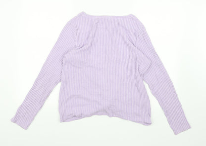 New Look Womens Purple  Knit Wrap Jumper Size 12