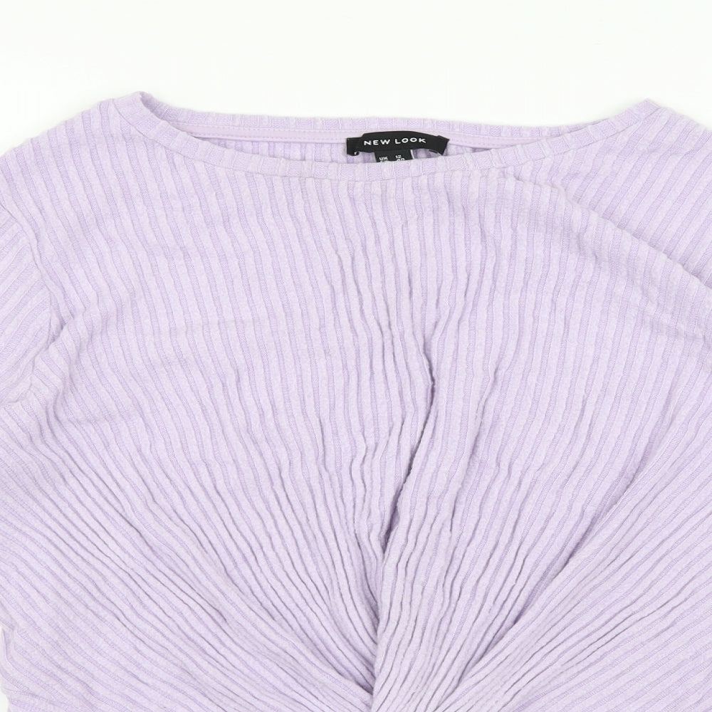 New Look Womens Purple  Knit Wrap Jumper Size 12