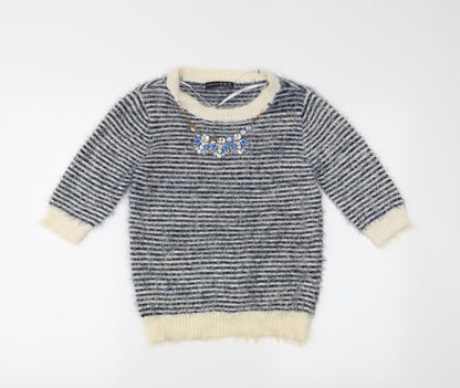 Atmosphere Womens Blue Striped  Pullover Jumper Size 10