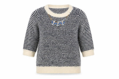 Atmosphere Womens Blue Striped  Pullover Jumper Size 10
