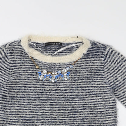 Atmosphere Womens Blue Striped  Pullover Jumper Size 10