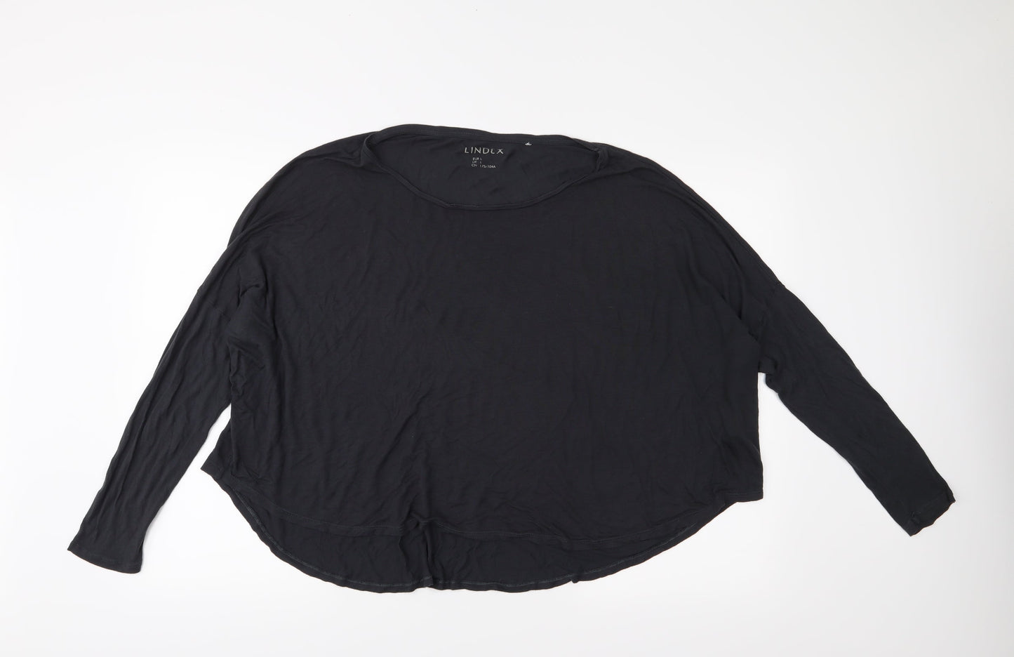 Womens UK Size L Lindex Black Basic T-Shirt