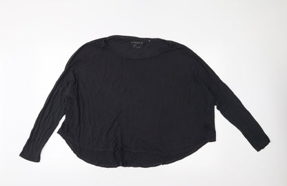 Womens UK Size L Lindex Black Basic T-Shirt