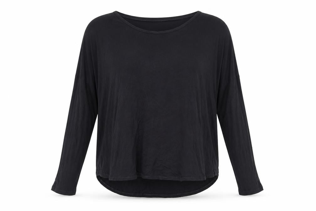 Womens UK Size L Lindex Black Basic T-Shirt