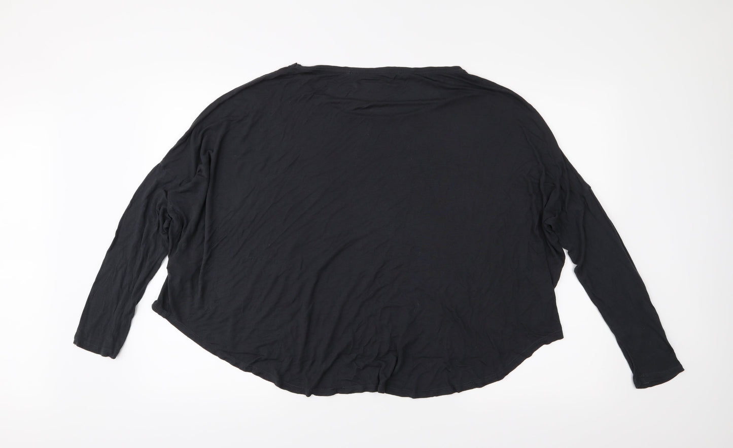 Womens UK Size L Lindex Black Basic T-Shirt