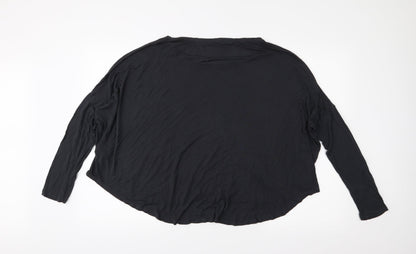 Womens UK Size L Lindex Black Basic T-Shirt