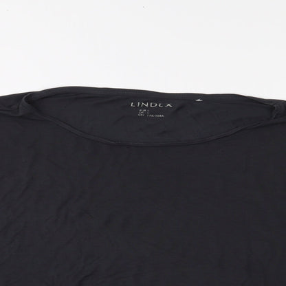 Womens UK Size L Lindex Black Basic T-Shirt