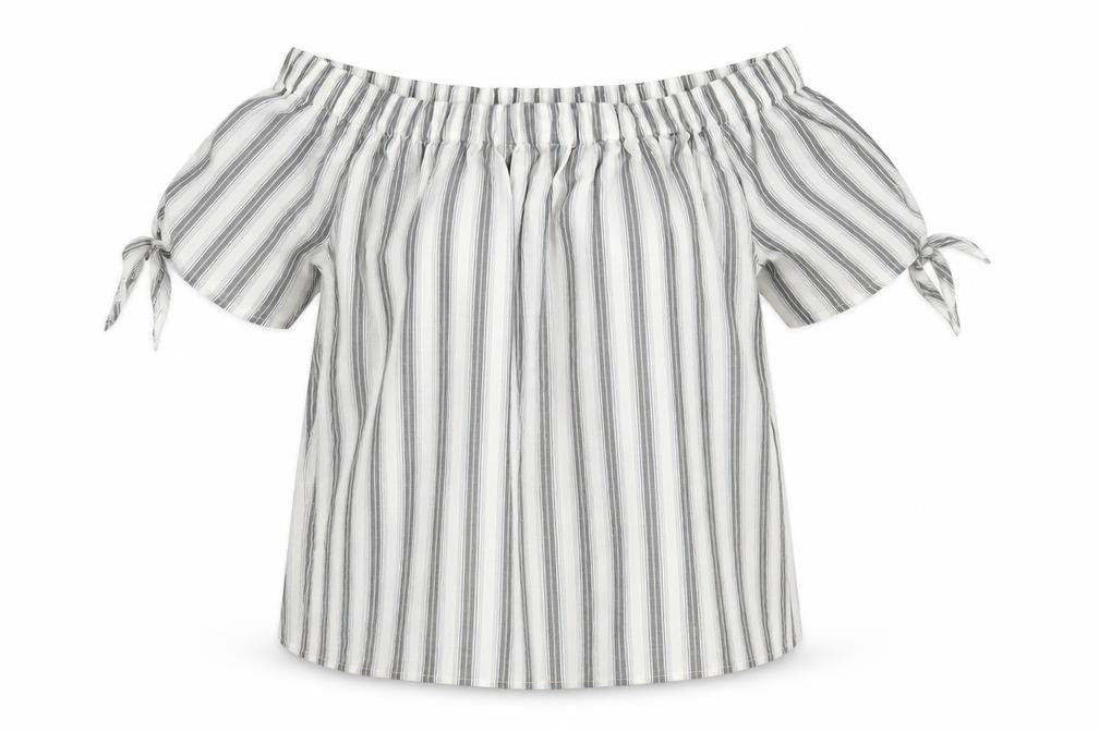 Tu Womens White Striped  Basic Blouse Size 12