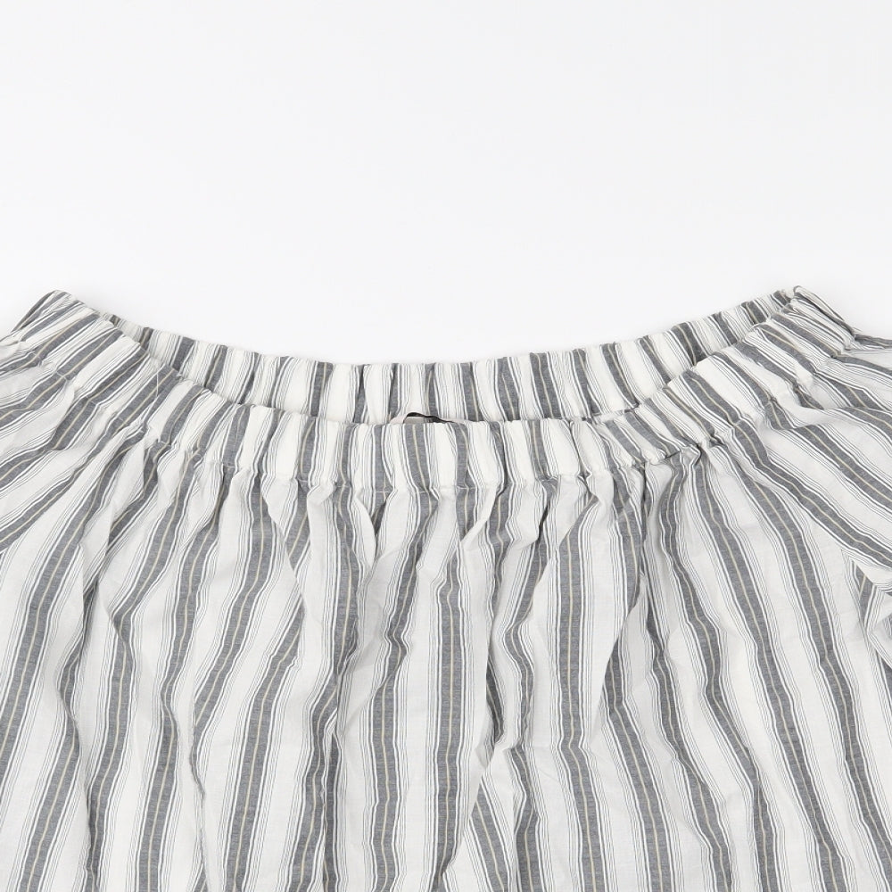 TU Womens White Striped  Basic Blouse Size 12