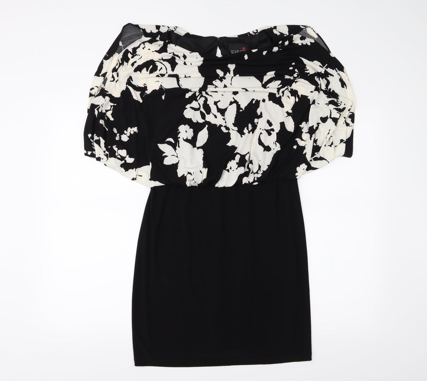 Scarlett Womens Black Floral  A-Line  Size 8