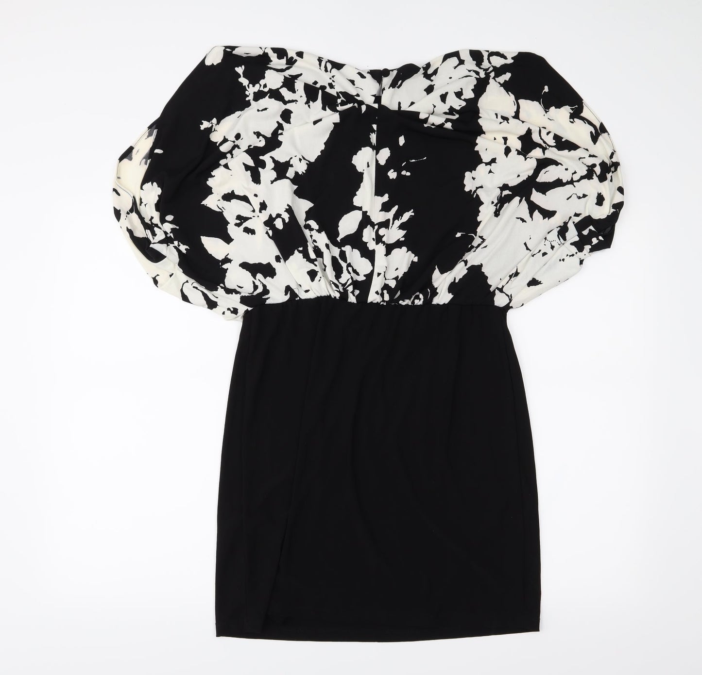 Scarlett Womens Black Floral  A-Line  Size 8