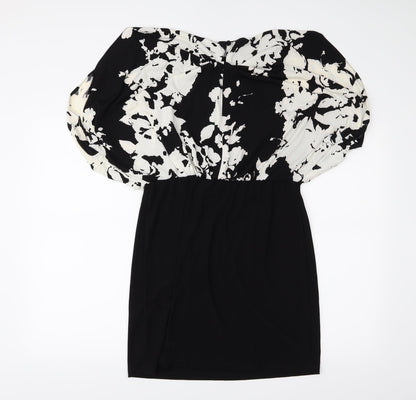 Scarlett Womens Black Floral  A-Line  Size 8