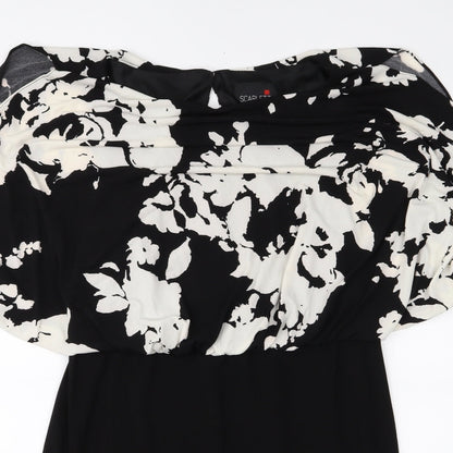 Scarlett Womens Black Floral  A-Line  Size 8