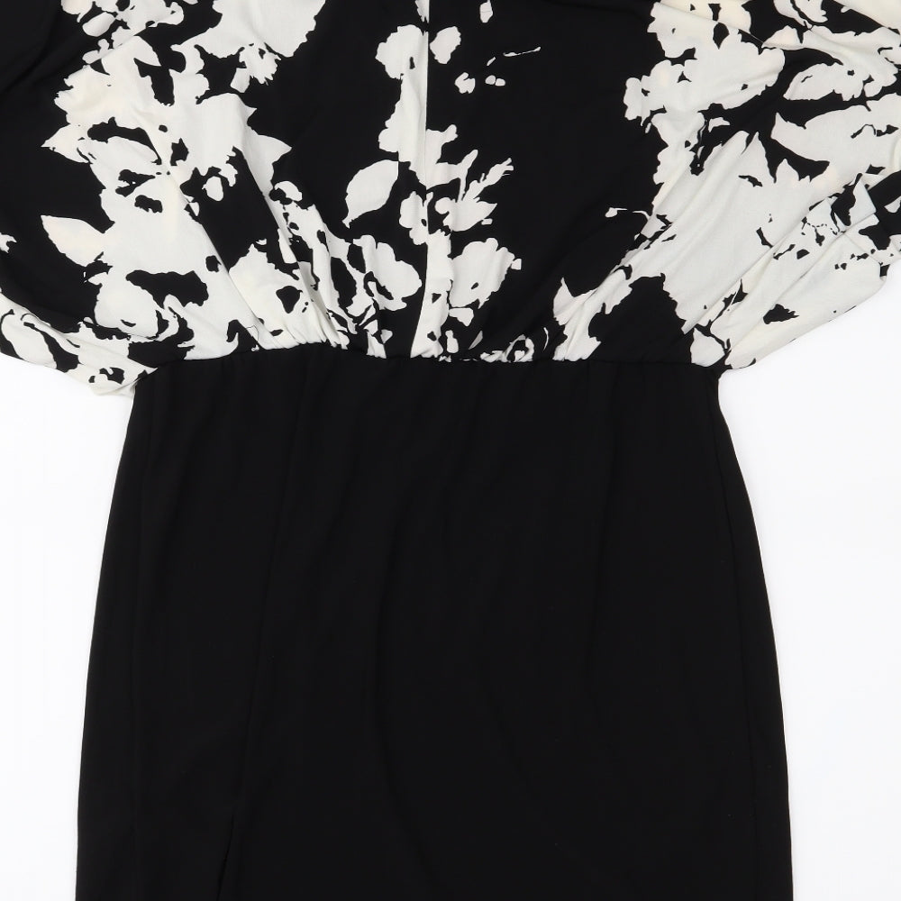 Scarlett Womens Black Floral  A-Line  Size 8