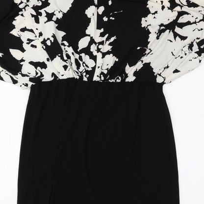 Scarlett Womens Black Floral  A-Line  Size 8
