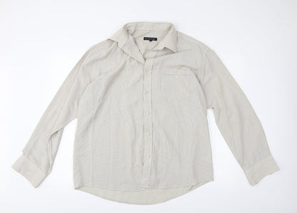 Mens UK Size XL Avenue Beige  Button-Up Long Sleeve Casual Shirt