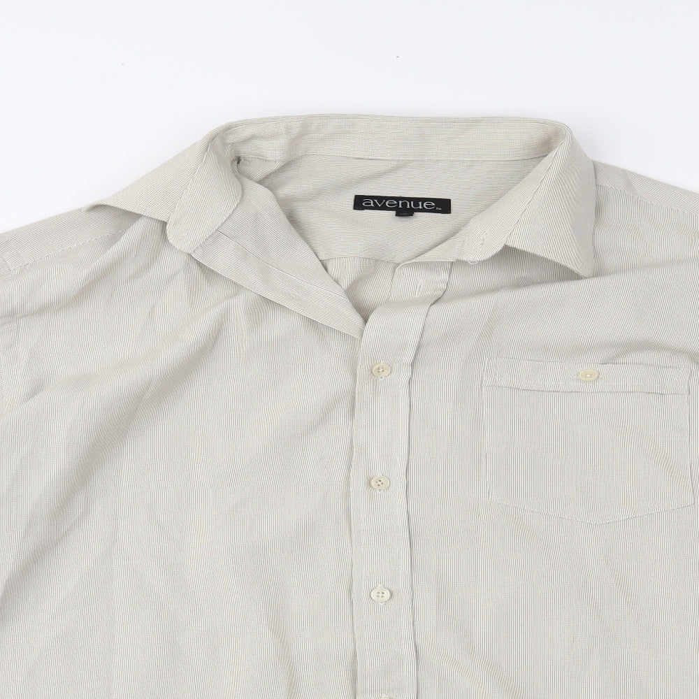 Mens UK Size XL Avenue Beige  Button-Up Long Sleeve Casual Shirt