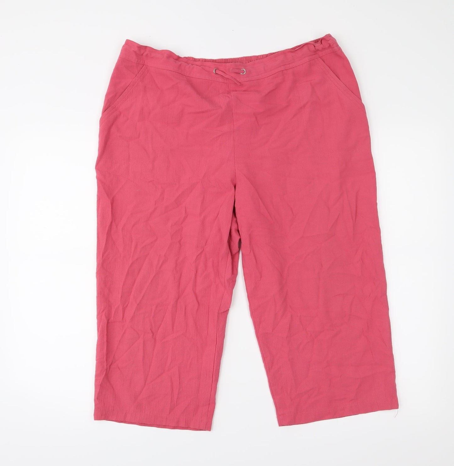 Womens UK Size 16 Papaya Regular Fit Chino Pink Trousers