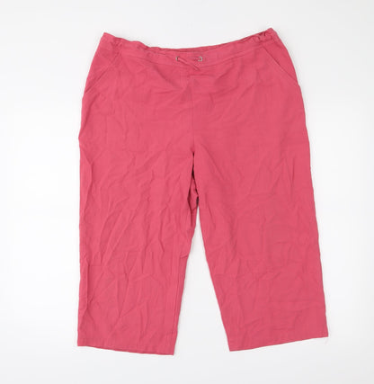 Womens UK Size 16 Papaya Regular Fit Chino Pink Trousers