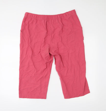 Womens UK Size 16 Papaya Regular Fit Chino Pink Trousers
