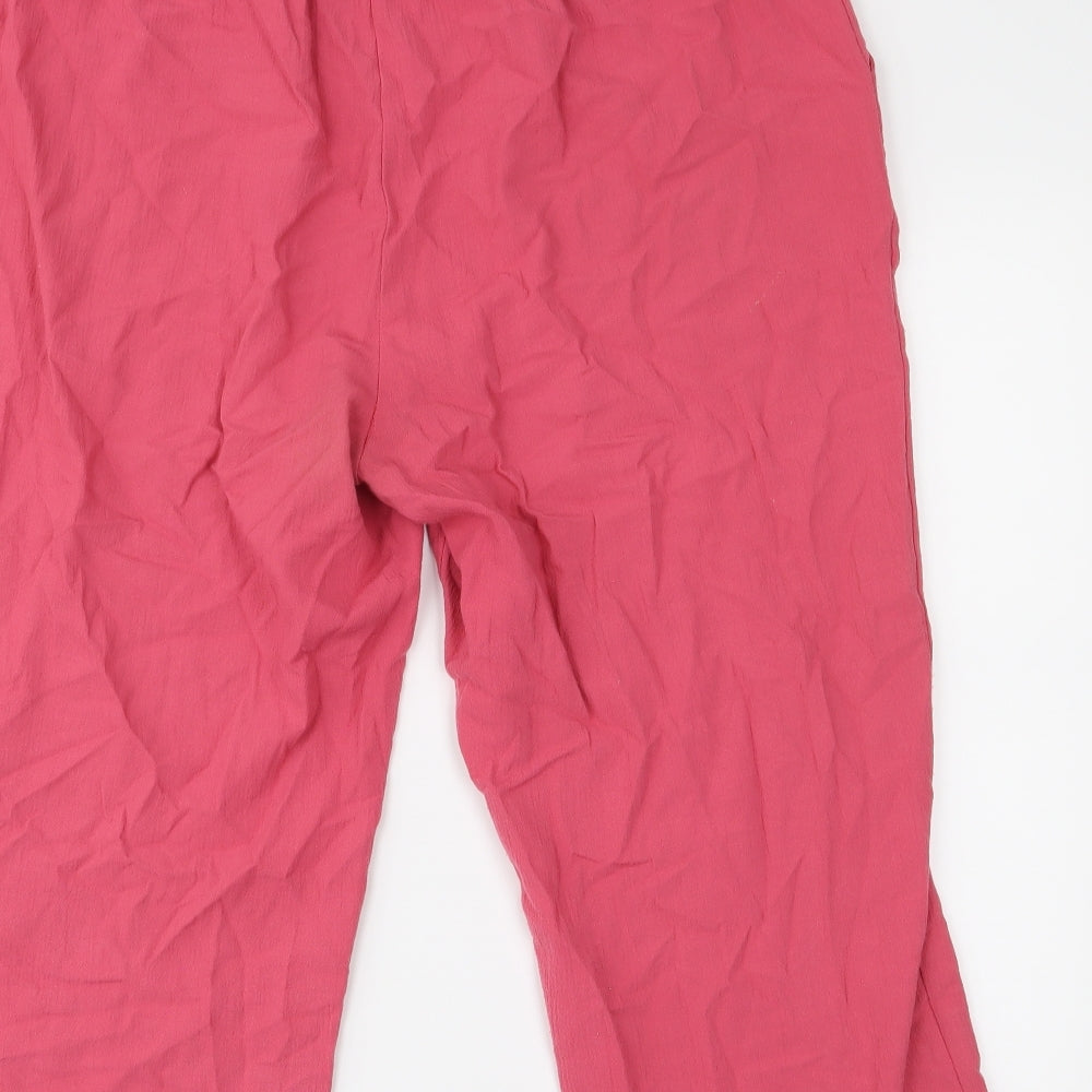 Womens UK Size 16 Papaya Regular Fit Chino Pink Trousers