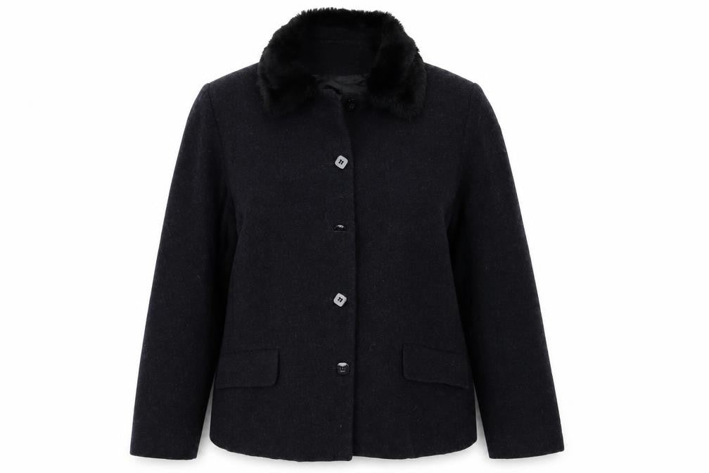 Womens UK Size 12 Etam Black Overcoat