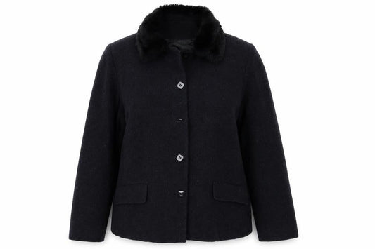 Womens UK Size 12 Etam Black Overcoat