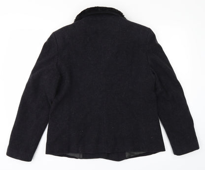 Womens UK Size 12 Etam Black Overcoat