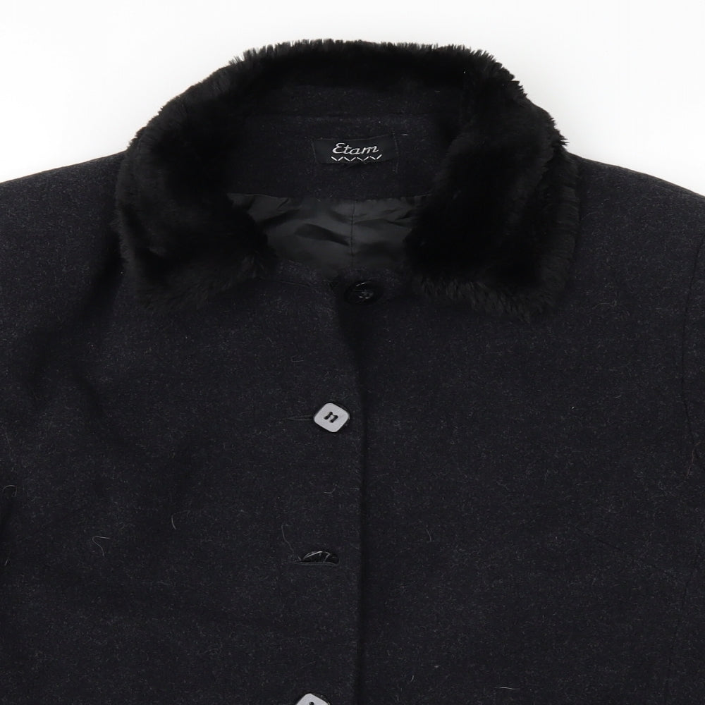 Womens UK Size 12 Etam Black Overcoat