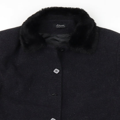 Womens UK Size 12 Etam Black Overcoat