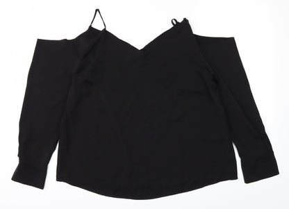 Womens UK Size 8 H&M Black Basic Blouse