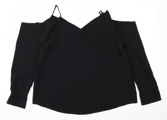 Womens UK Size 8 H&M Black Basic Blouse