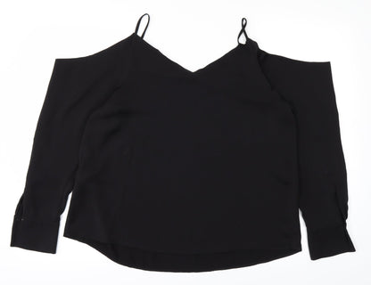 Womens UK Size 8 H&M Black Basic Blouse