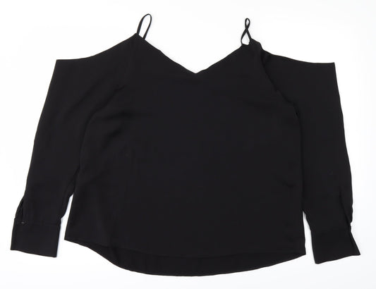 Womens UK Size 8 H&M Black Basic Blouse