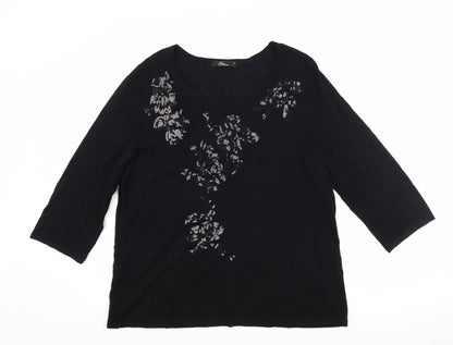 bm Collection Womens Black   Pullover Jumper Size M