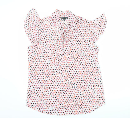 Womens UK Size S Adrianna Papell White Basic T-Shirt