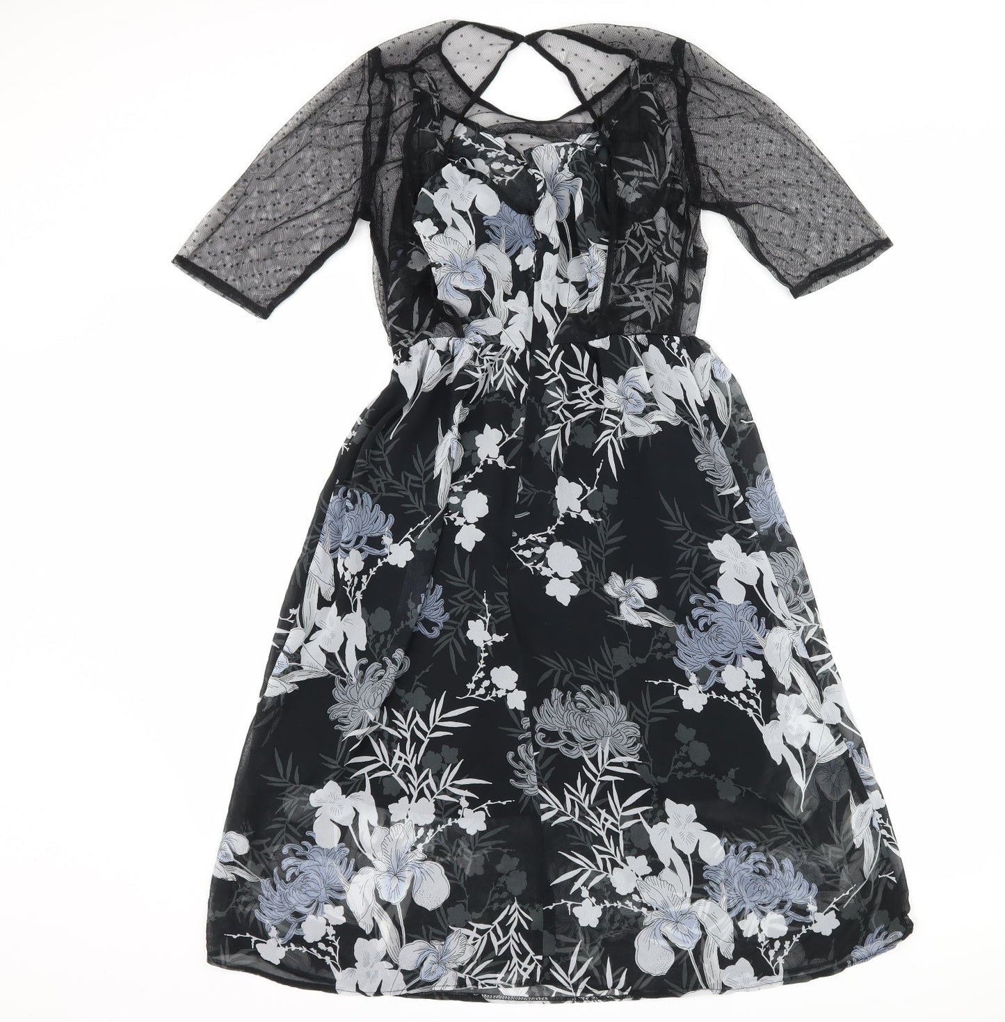 River Island Womens Black Floral  Shift  Size 8