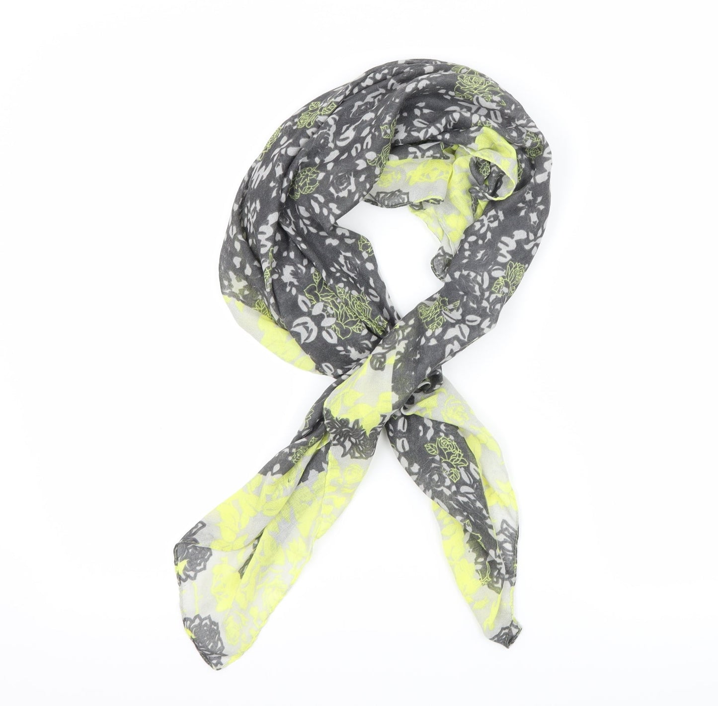Preworn Womens Grey Floral   Scarf