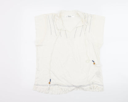 Womens UK Size M Lost Stock White Basic T-Shirt