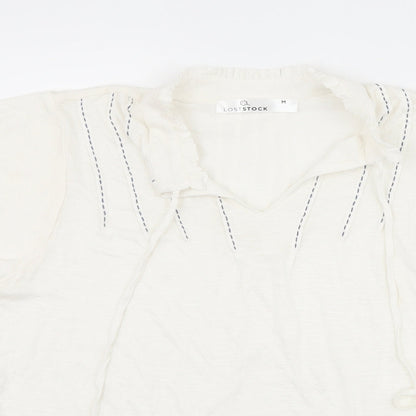 Womens UK Size M Lost Stock White Basic T-Shirt