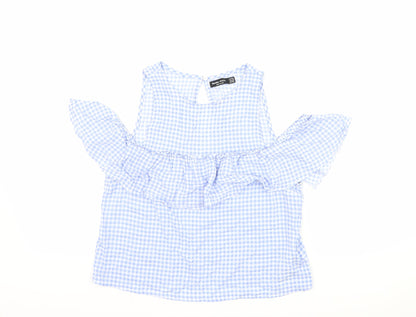 Womens UK Size XS Berksha Blue Basic T-Shirt