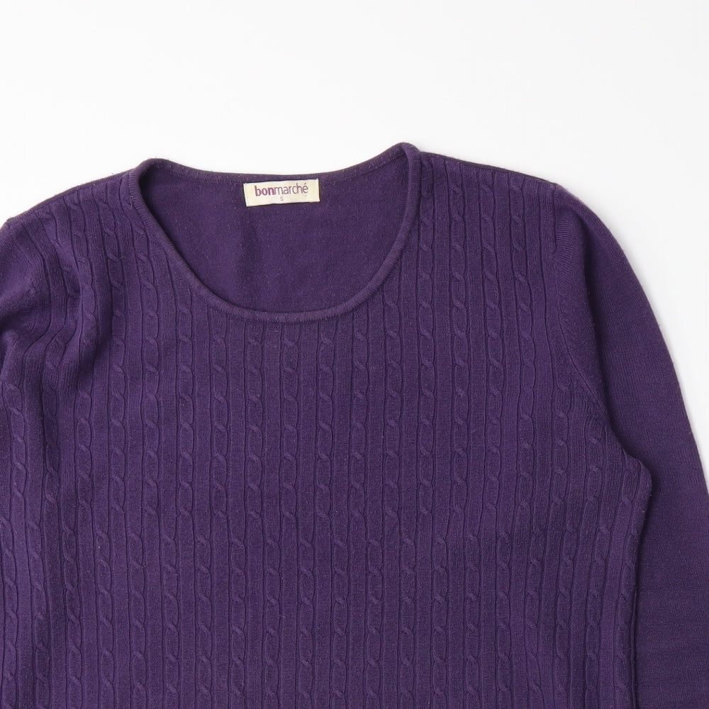 Bonmarché Womens Purple Knit Pullover Jumper Size S
