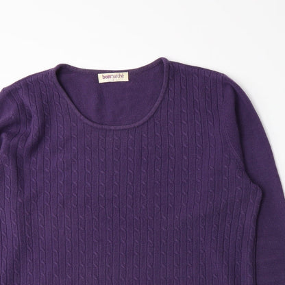 Bonmarché Womens Purple Knit Pullover Jumper Size S