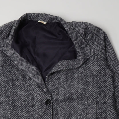 Anne De Lancay Womens Green Herringbone  Jacket Blazer Size L