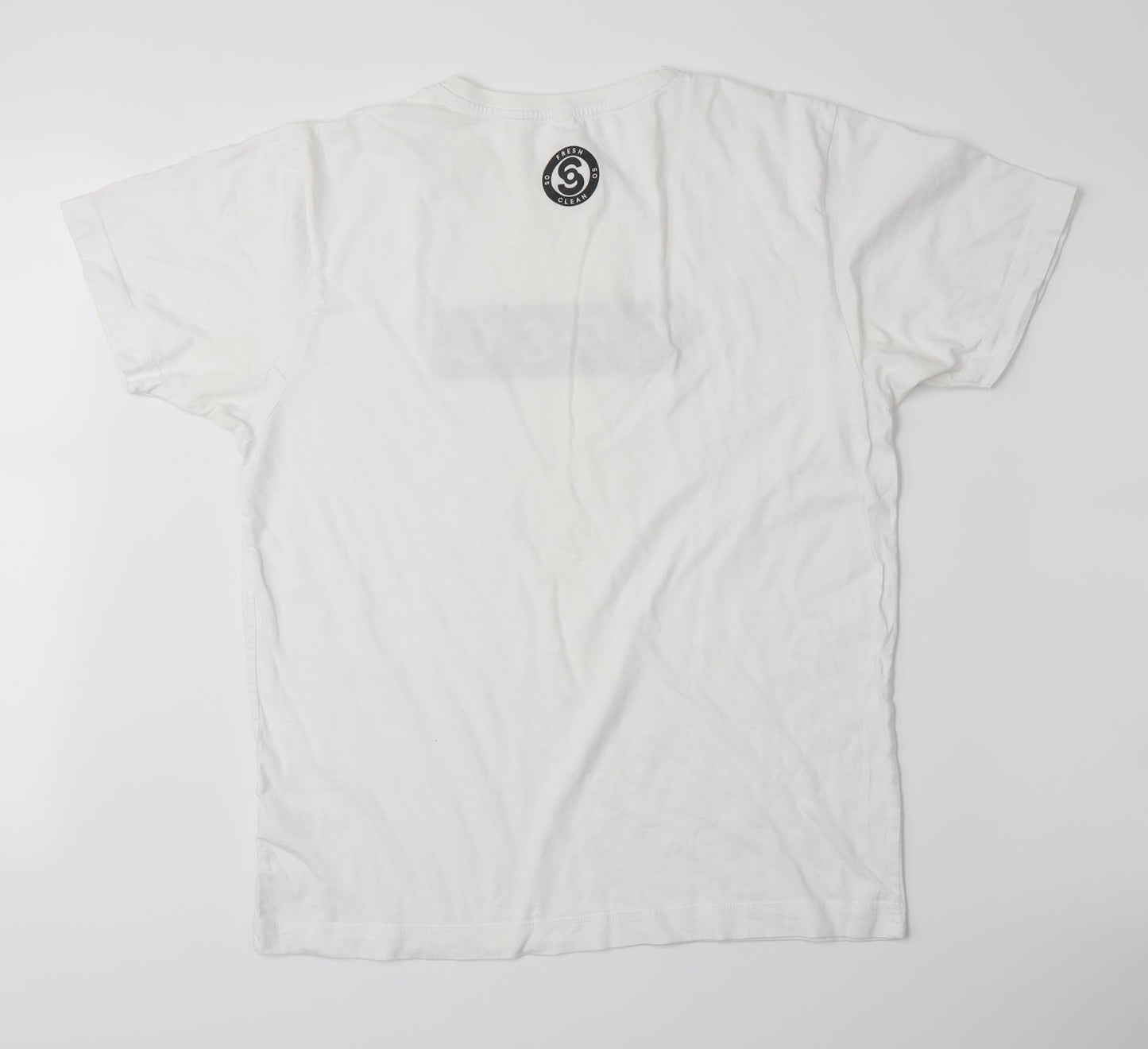 Womens UK Size L Continental White Basic T-Shirt
