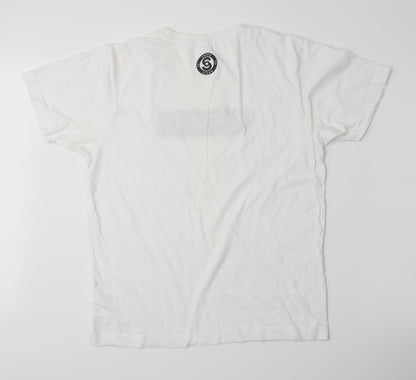 Womens UK Size L Continental White Basic T-Shirt