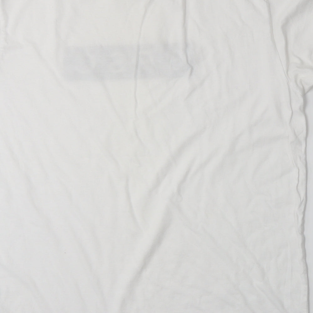 Womens UK Size L Continental White Basic T-Shirt