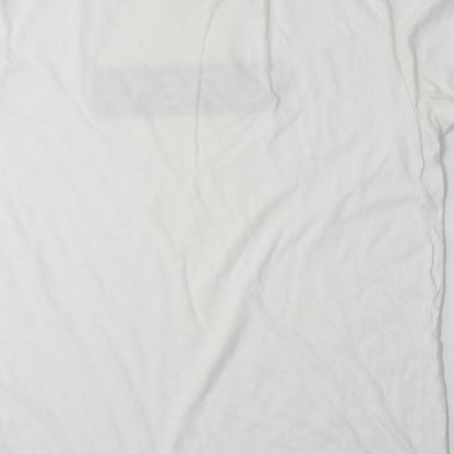 Womens UK Size L Continental White Basic T-Shirt