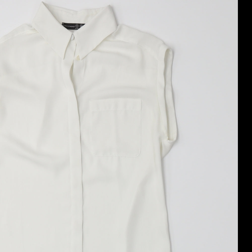 Atmosphere Womens White   Basic Button-Up Size 8